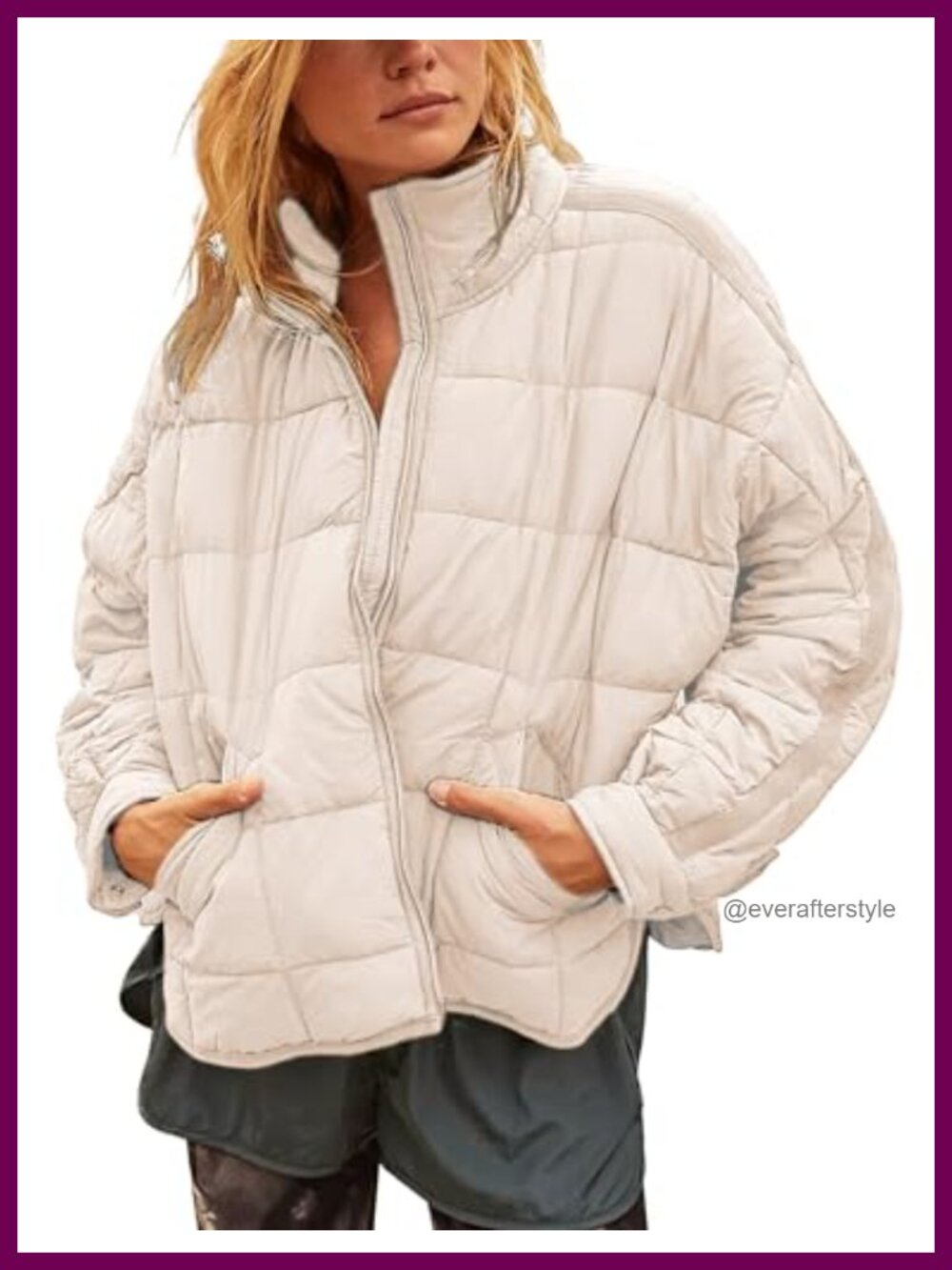 Women's Quilted Lightweight Puffer Jacket Zip Up Padded Coat